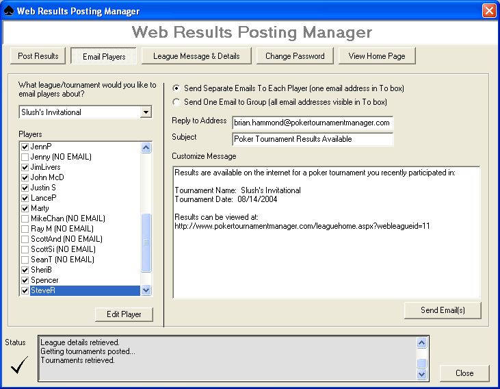Poker Tournament Software